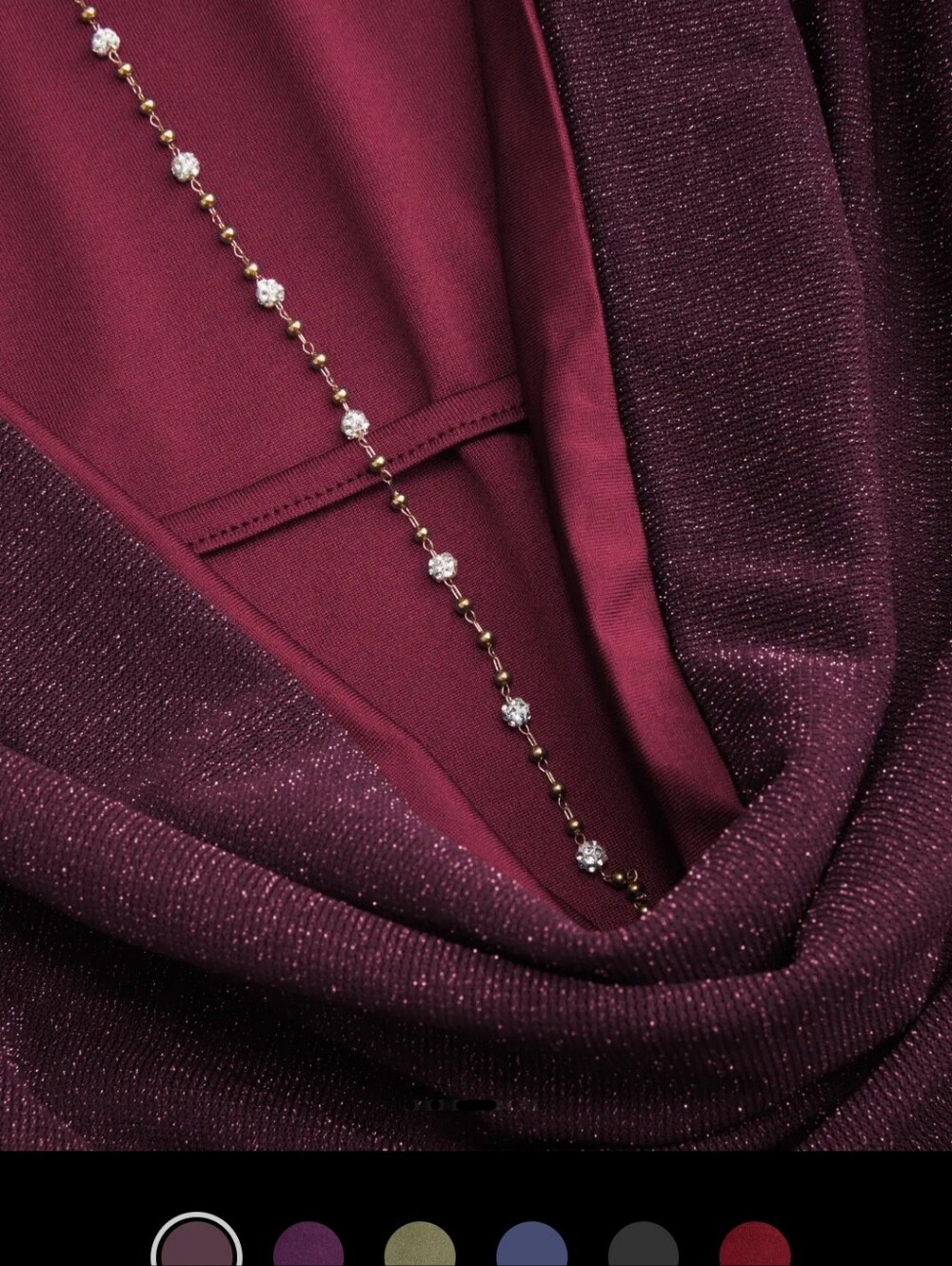 Cider Deep Plum Long-Sleeve Draped Back Mini Dress "M" - Picture 7 of 7